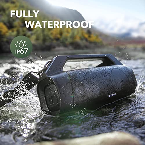 Soundcore Anker Motion Boom Plus IP67 Waterproof Bluetooth Speaker, 80W Stereo Sound, Custom EQ & BassUp, USB-C, Bluetooth, Built-in Power Bank, Outdoor Speaker for Camping, Pool, Beach, and Backyard