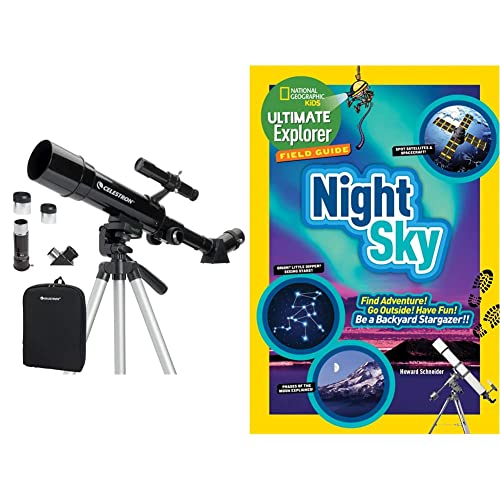 Celestron - 70mm Travel Scope - Portable Refractor Telescope - Fully-Coated Glass Optics - Ideal Telescope for Beginners - BONUS Astronomy Software Package