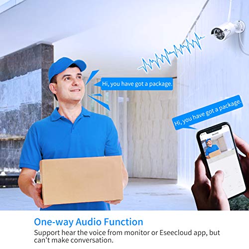 Hiseeu 2K Outdoor Security Camera bullet,2-Way Audio, 3MP Surveillance IP Cameras,IP66 Waterproof, Remote Viewing,Motion Detection,Night Vision,Cloud&SD Storage,Compatible with Hiseeu Wireless Systems