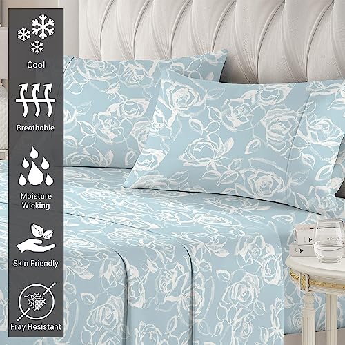 Pizuna 400 Thread Count Cotton Full-Size-Bed-Sheets-Set,