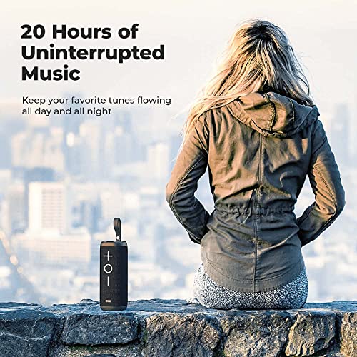 Tribit StormBox Bluetooth Speaker - 24W Portable Speaker, 360° Full Surround Sound, Enhanced Bass, Wireless Dual Pairing, IPX7 Waterproof, 20-Hour Playtime, 66ft Bluetooth Range Outdoor Speaker