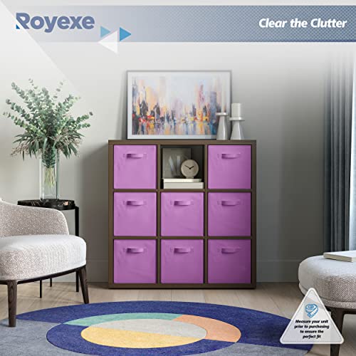 Storage Cubes - 11 Inch Cube Storage Bins (Set of 8). Fabric Cubby Organizer Baskets with Dual Handles | Foldable Closet Shelf Organization Boxes (White)