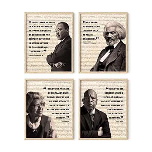 African American Art Black History Posters for Classroom - by Haus and Hues | Black History Month Decorations & African American Posters for Classroom | Black History Quotes Framed Black - 8x10