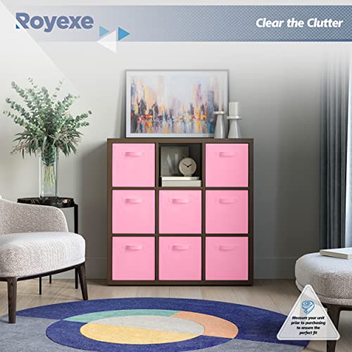 Storage Cubes - 11 Inch Cube Storage Bins (Set of 8). Fabric Cubby Organizer Baskets with Dual Handles | Foldable Closet Shelf Organization Boxes (White)