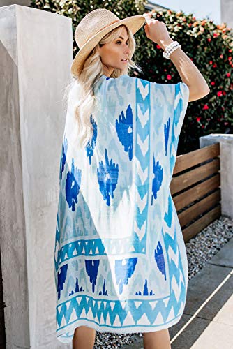 Jayscreate Women's Chiffon Kimono Cardigan Lightweight Batwing Summer Casual Sheer Swimsuit Up for Women Coverup Tops