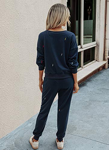 PRETTYGARDEN Women's Tie Dye Two Piece Tracksuit Set Long Sleeve Sweatshirt with Long Pants (Grey,X-Large)