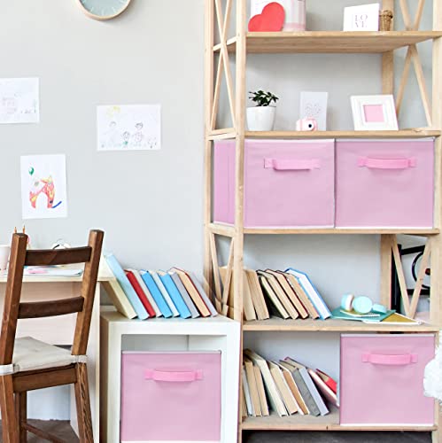 SimpleHouseware Storage Bin Cube Foldable Organizer, Grey - Pack of 6