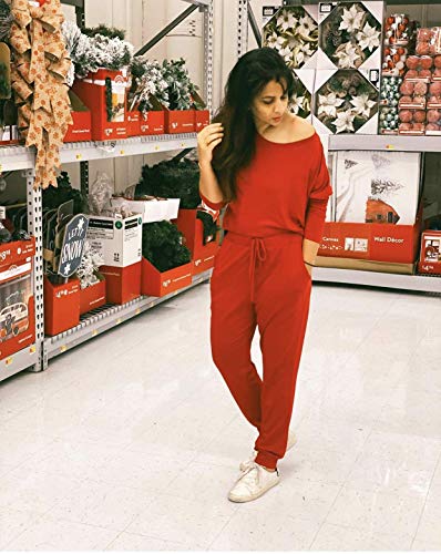 PRETTYGARDEN Women's 2023 Fall Two Piece Outfit Long Sleeve Crewneck Pullover Tops And Long Pants Tracksuit (Black,X-Large)