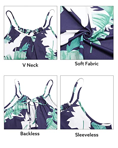 ULTRANICE Women's Summer Casual Spaghetti Straps Floral Swing Beach Dresses Mini Sun Dress