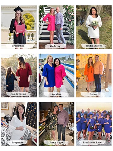 Women's Dress Sweet & Cute V-Neck Bell Sleeve Shift Dress Mini Dress