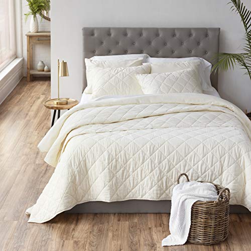 Welhome Soft Finish 100% Cotton Percale Sheet | 4 Piece Set | Full Size | White |