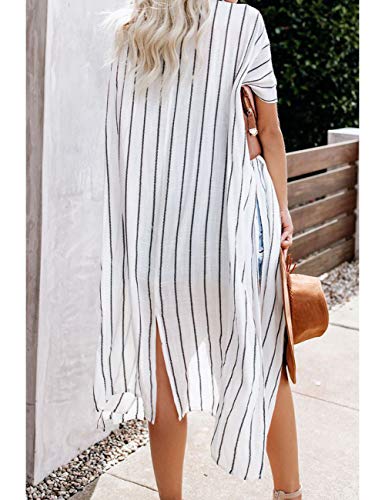 Bsubseach Pom Pom Kimono Cover Up for Bathing Suit Women Half Sleeve Cardigan Summer Bikini Beachwear Black