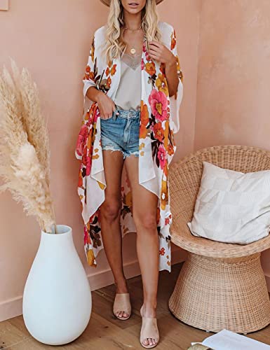 Bsubseach Pom Pom Kimono Cover Up for Bathing Suit Women Half Sleeve Cardigan Summer Bikini Beachwear Black