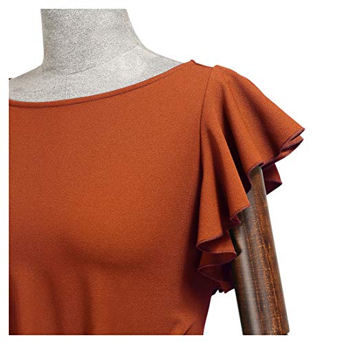 AISIZE Women's Pinup Vintage Ruffle Sleeves Cocktail Party Pencil Dress Small Pink