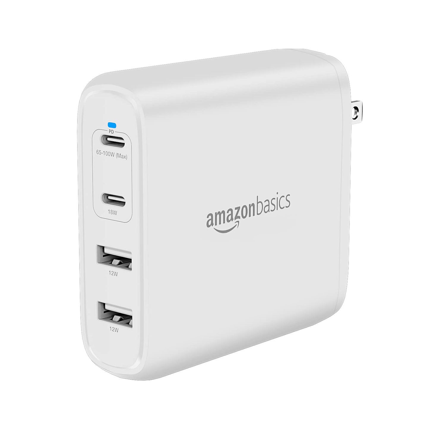 Amazon Basics 30W One-Port GaN USB-C Wall Charger with Power Delivery PD for Tablets & Phones (iPhone 14/13/12/11/X,iPad,Samsung)-White (non-PPS)