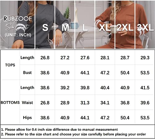 RUBZOOF Womens Loungewear Set Fall Tracksuit Drawstring Sweatpants Workout Sets Two Piece Black 3XL