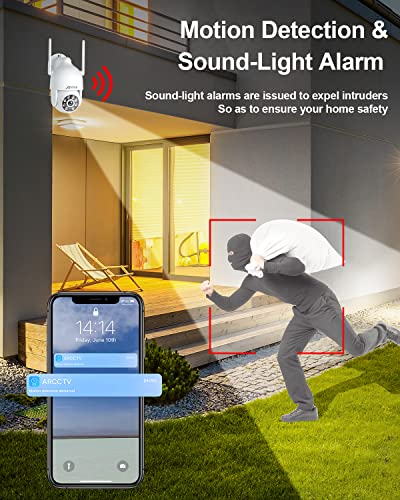 ANRAN Security Camera Outdoor with Spotlight and Siren