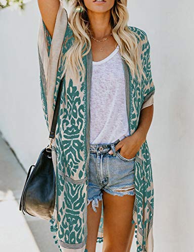 Bsubseach Pom Pom Kimono Cover Up for Bathing Suit Women Half Sleeve Cardigan Summer Bikini Beachwear Black