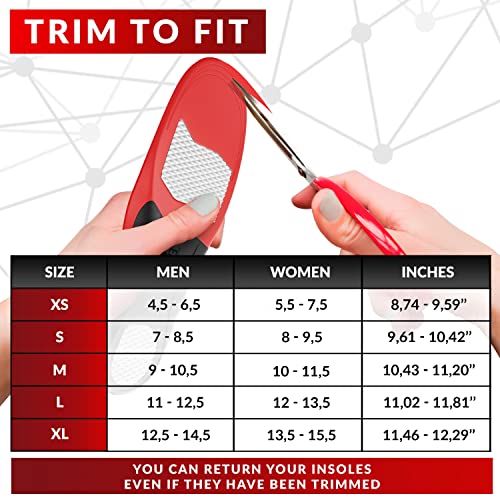 Plantar Fasciitis Arch Support Insoles for Men and Women Shoe Inserts - Shoe insoles women - Flat Feet - Running Athletic Gel Shoe Insoles - Orthotic insoles for Arch Pain High Arch - Boot Insoles