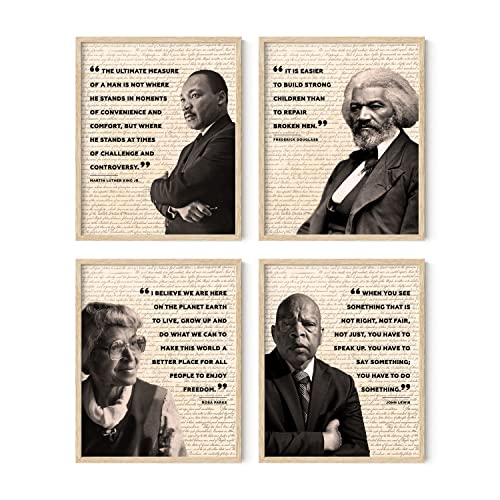 African American Art Black History Posters for Classroom - by Haus and Hues | Black History Month Decorations & African American Posters for Classroom | Black History Quotes Framed Black - 8x10