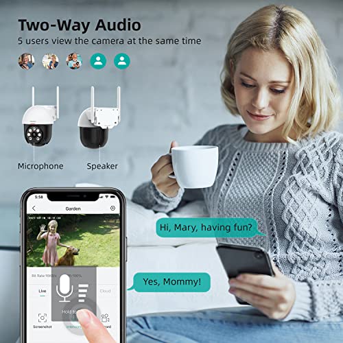 2K Security Camera Outdoor with Motion Tracking & Detection