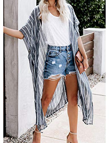 Bsubseach Pom Pom Kimono Cover Up for Bathing Suit Women Half Sleeve Cardigan Summer Bikini Beachwear Black