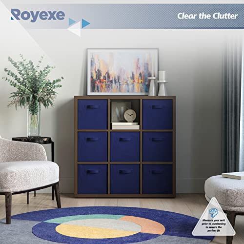 Storage Cubes - 11 Inch Cube Storage Bins (Set of 8). Fabric Cubby Organizer Baskets with Dual Handles | Foldable Closet Shelf Organization Boxes (White)