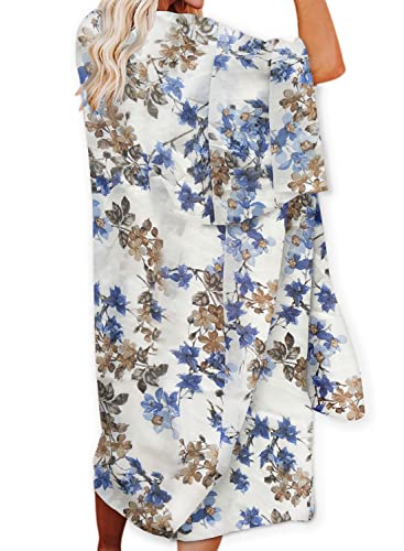 Jayscreate Women's Chiffon Kimono Cardigan Lightweight Batwing Summer Casual Sheer Swimsuit Up for Women Coverup Tops