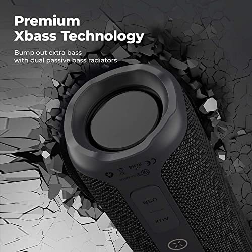 Tribit StormBox Bluetooth Speaker - 24W Portable Speaker, 360° Full Surround Sound, Enhanced Bass, Wireless Dual Pairing, IPX7 Waterproof, 20-Hour Playtime, 66ft Bluetooth Range Outdoor Speaker