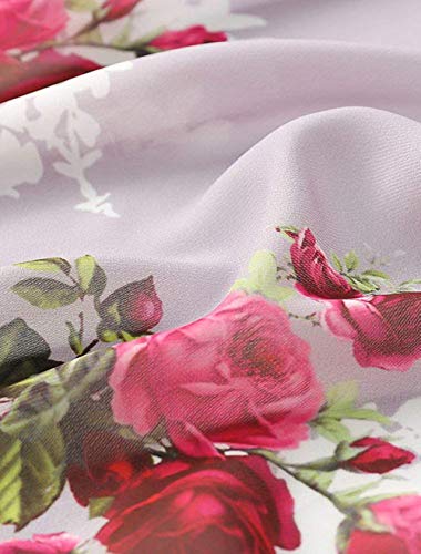 Naivikid Women's 3/4 Sleeve Floral Print Kimono Sheer Chiffon Loose Cardigan S-3XXL