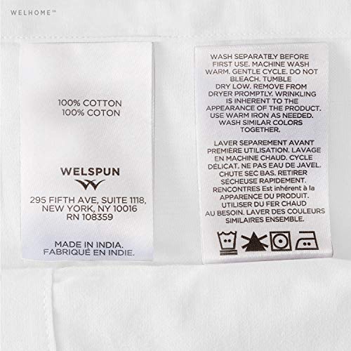 Welhome Soft Finish 100% Cotton Percale Sheet | 4 Piece Set | Full Size | White |