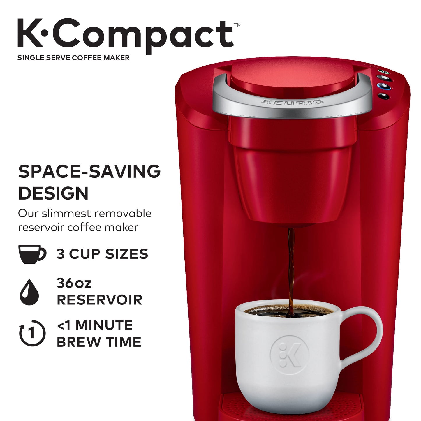 Keurig K-Compact Single-Serve K-Cup Pod Coffee Maker, Moonlight Grey