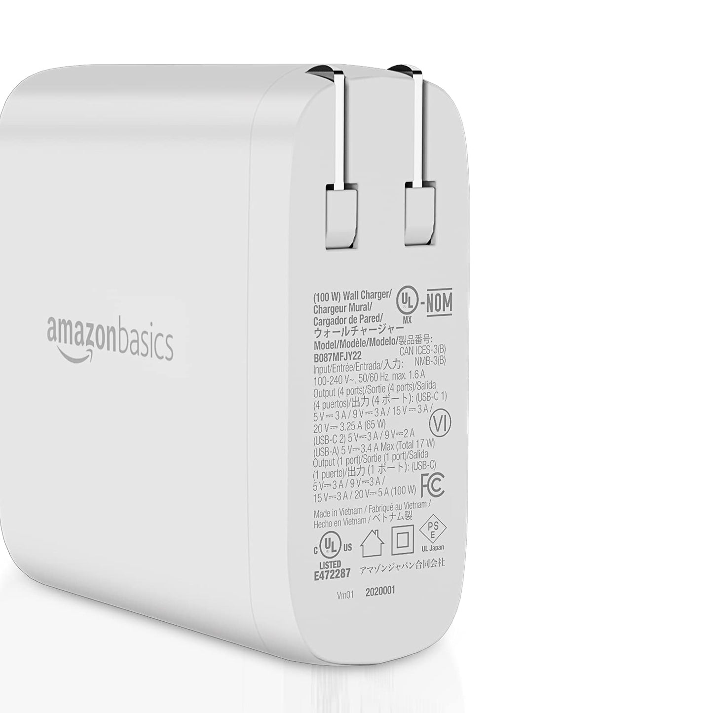 Amazon Basics 30W One-Port GaN USB-C Wall Charger with Power Delivery PD for Tablets & Phones (iPhone 14/13/12/11/X,iPad,Samsung)-White (non-PPS)