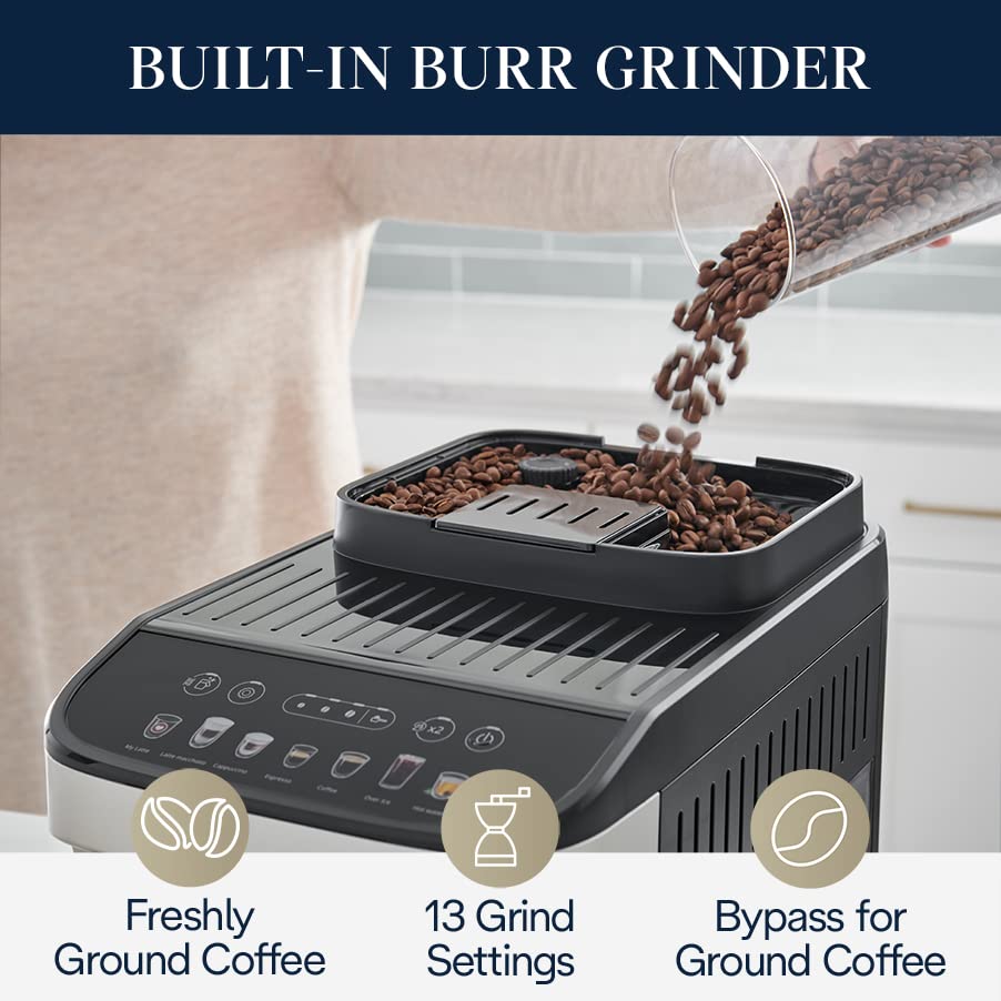 De'Longhi ECAM29084SB Magnifica Evo with LatteCrema System Coffee and Espresso Machine, Silver