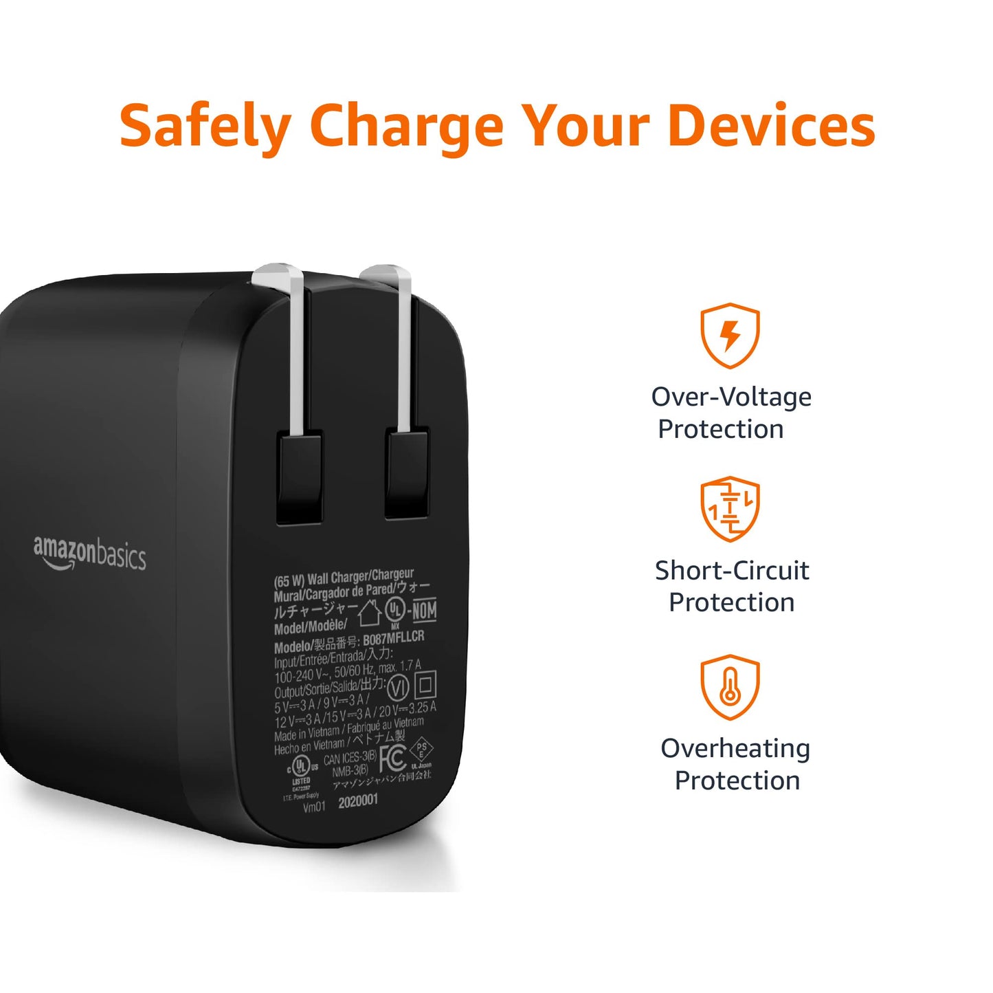 Amazon Basics 30W One-Port GaN USB-C Wall Charger with Power Delivery PD for Tablets & Phones (iPhone 14/13/12/11/X,iPad,Samsung)-White (non-PPS)