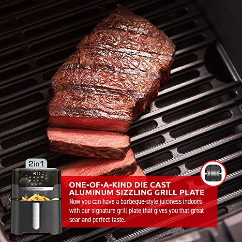 T-Fal Air Fryer, Friteuse, Easy Fry, Low Oil, Patented Basket System, 4.4Qt / 4.2L, EY201850, Black