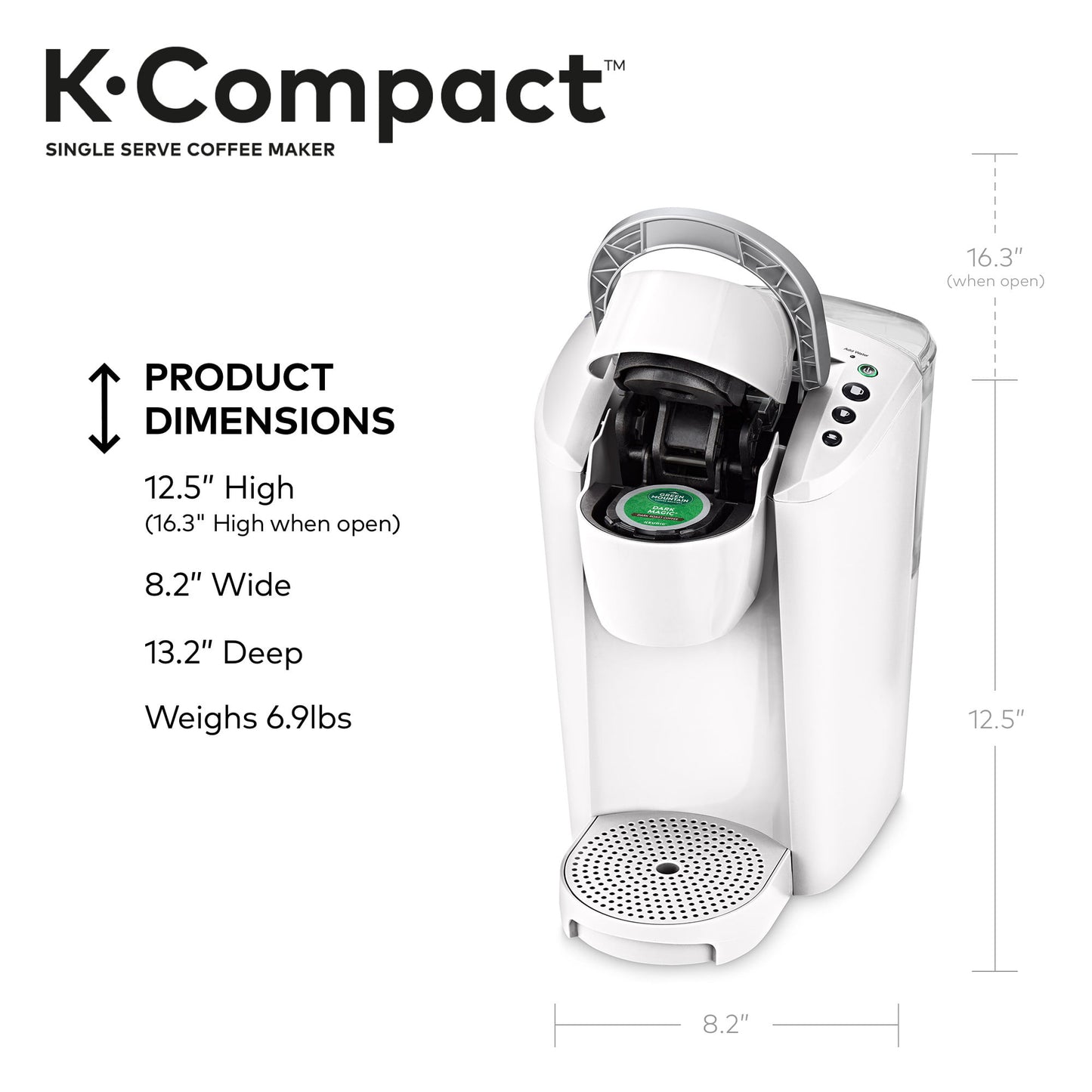 Keurig K-Compact Single-Serve K-Cup Pod Coffee Maker, Moonlight Grey