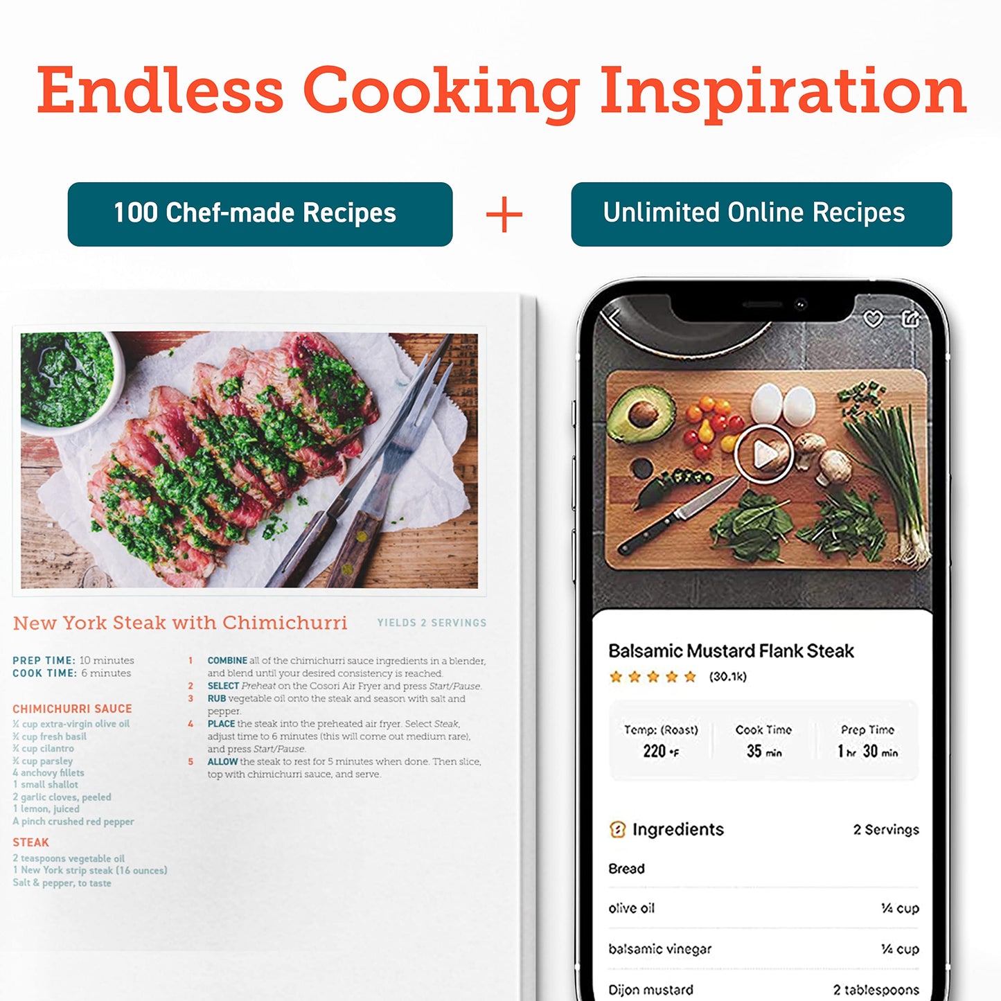 COSORI Air Fryer 5Qt(4.7L), 9-In-1 Less Oil Airfryer Oven, UP to 450℉, Quiet Operation, 30 Exclusive Recipes, Nonstick Basket, Compact, Dishwasher Safe