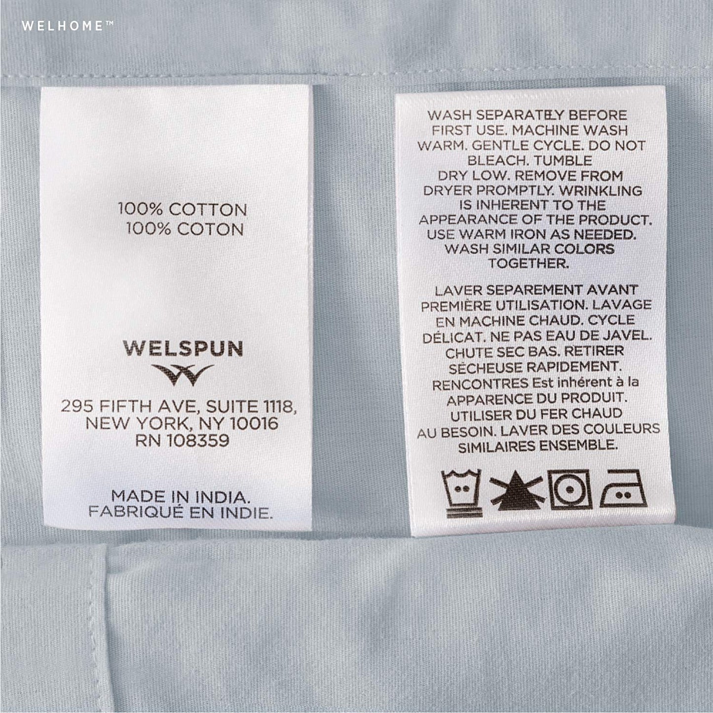 Welhome Soft Finish 100% Cotton Percale Sheet | 4 Piece Set | Full Size | White |