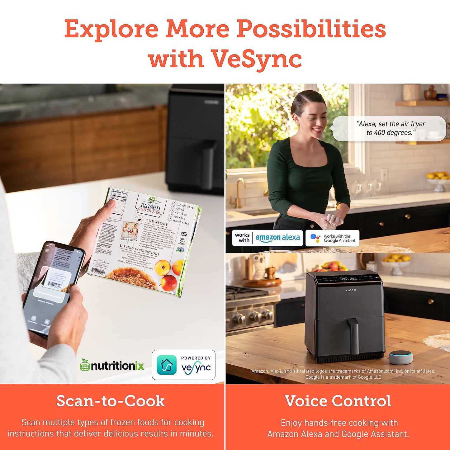 COSORI Air Fryer 5Qt(4.7L), 9-In-1 Less Oil Airfryer Oven, UP to 450℉, Quiet Operation, 30 Exclusive Recipes, Nonstick Basket, Compact, Dishwasher Safe