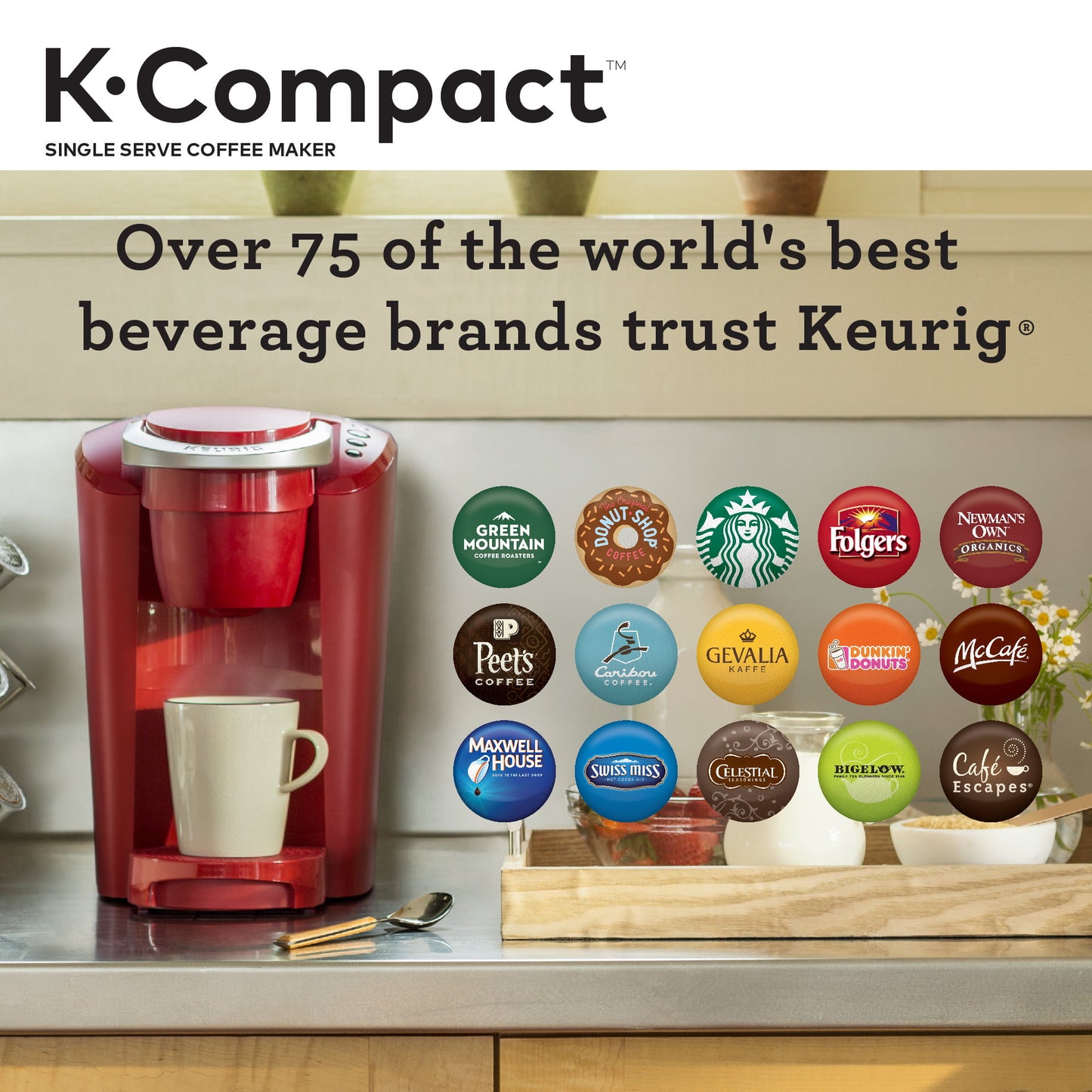 Keurig K-Compact Single-Serve K-Cup Pod Coffee Maker, Moonlight Grey