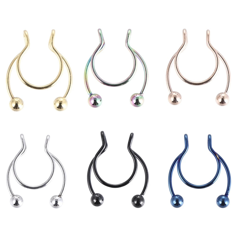 1pcs U Shaped Fake Nose Ring