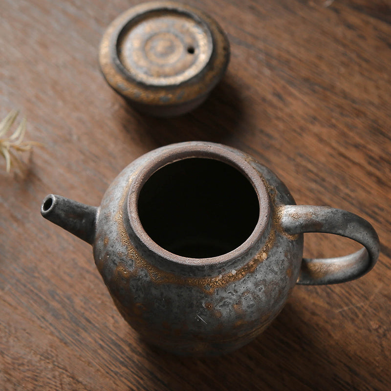 What Is The Stoneware Gilt Iron Glaze Teapot, Retro Kung Fu Tea Set