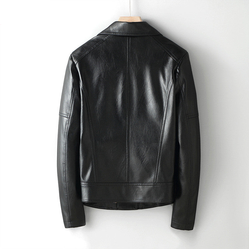 Ladies Motorcycle Leather Jacket Thin Zip