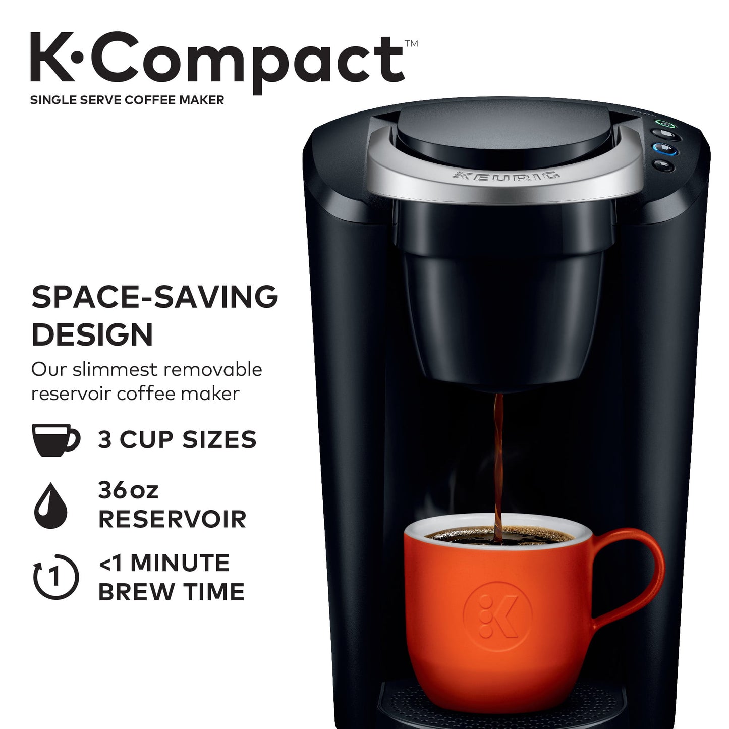 Keurig K-Compact Single-Serve K-Cup Pod Coffee Maker, Moonlight Grey