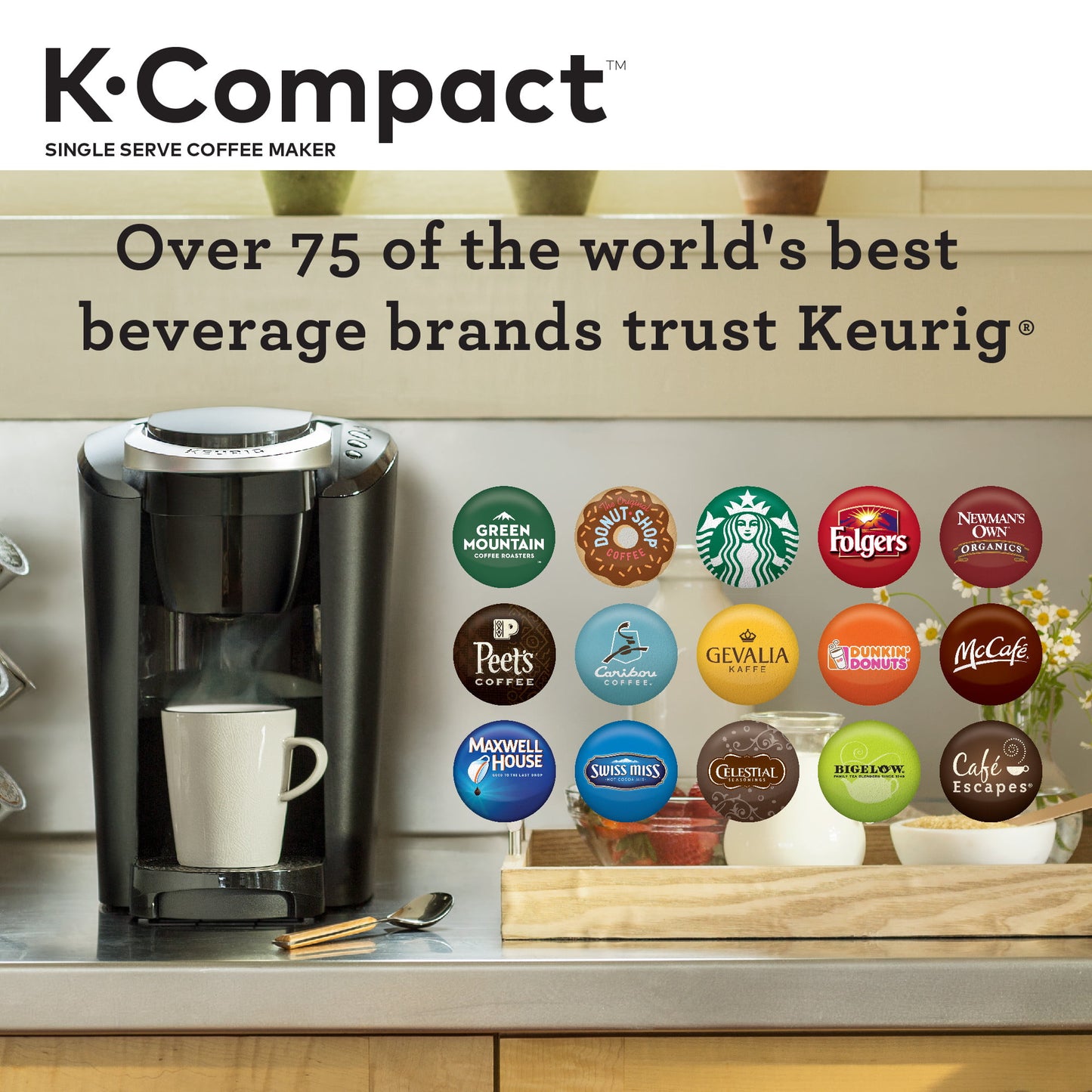 Keurig K-Compact Single-Serve K-Cup Pod Coffee Maker, Moonlight Grey